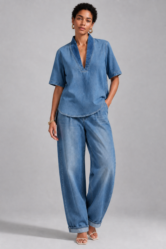 Alya | Denim Two-Piece Set