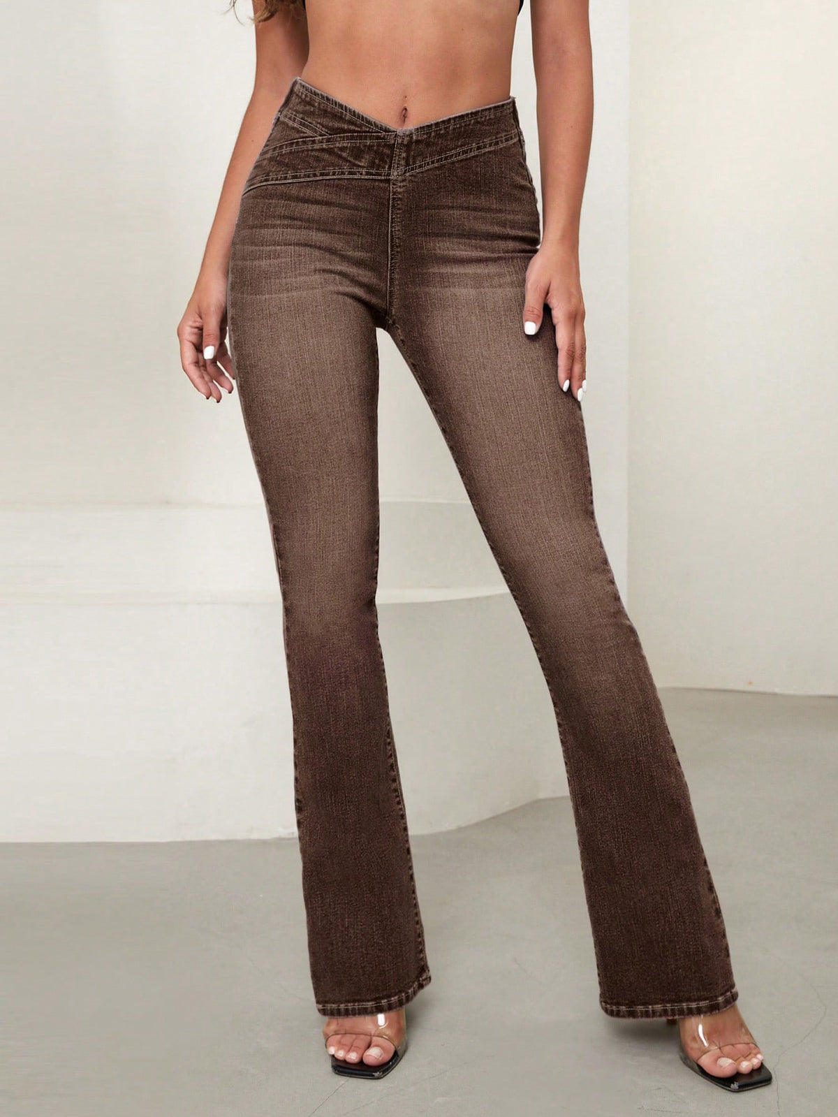 Grine | Asymmetric Waist Flare Jeans
