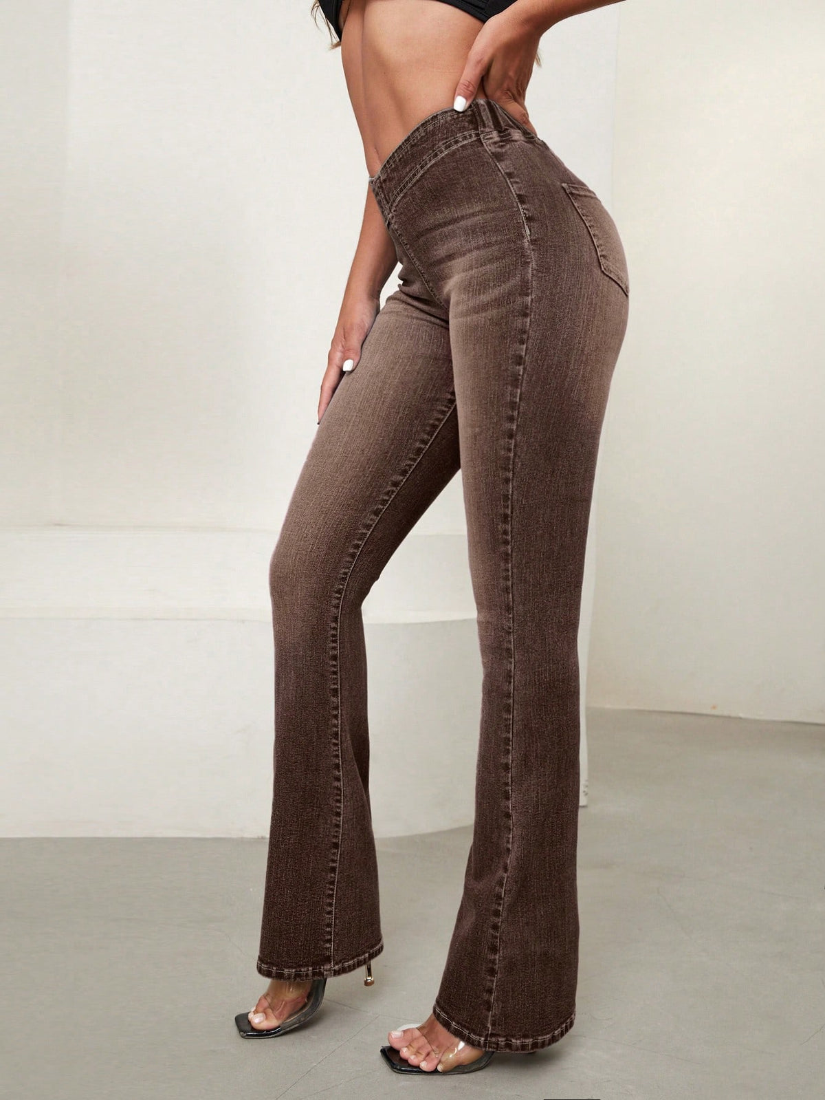 Grine | Asymmetric Waist Flare Jeans