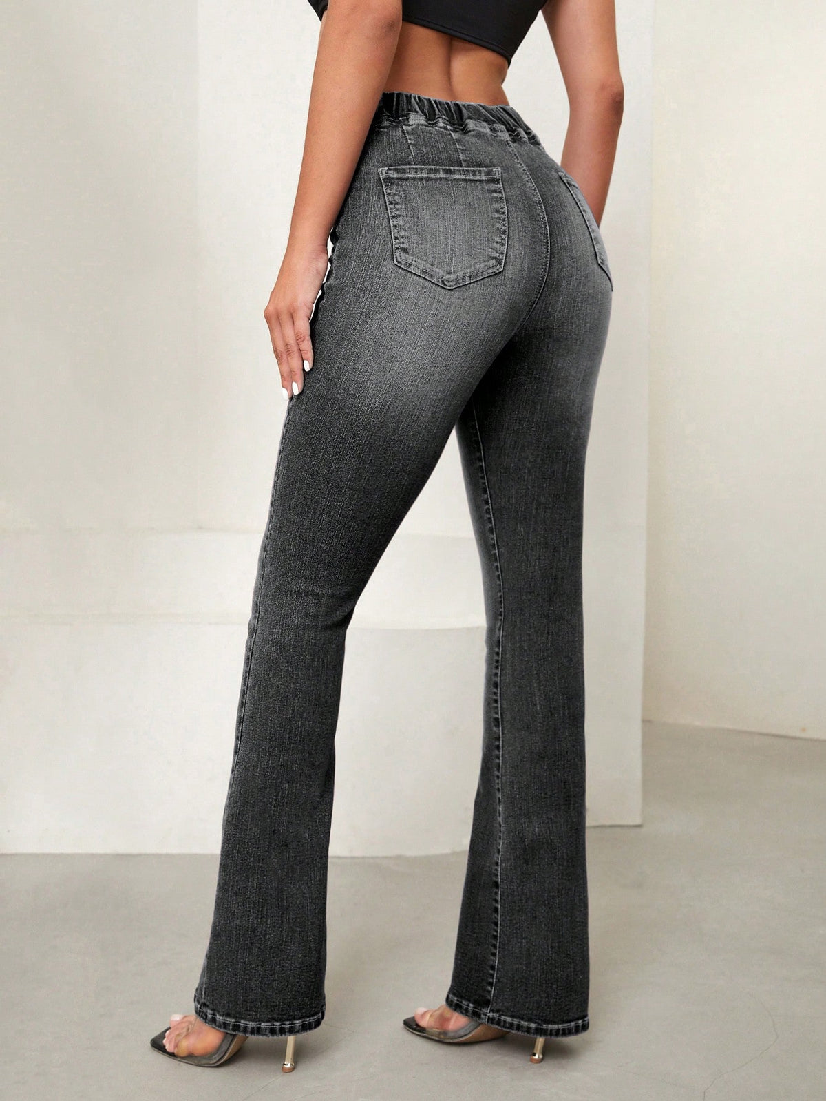 Grine | Asymmetric Waist Flare Jeans