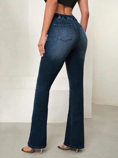 Grine | Asymmetric Waist Flare Jeans