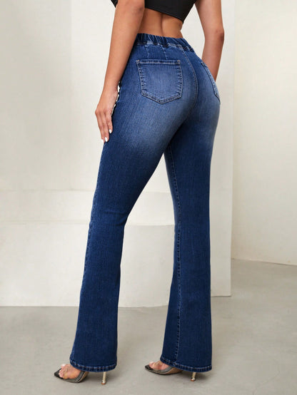 Grine | Asymmetric Waist Flare Jeans