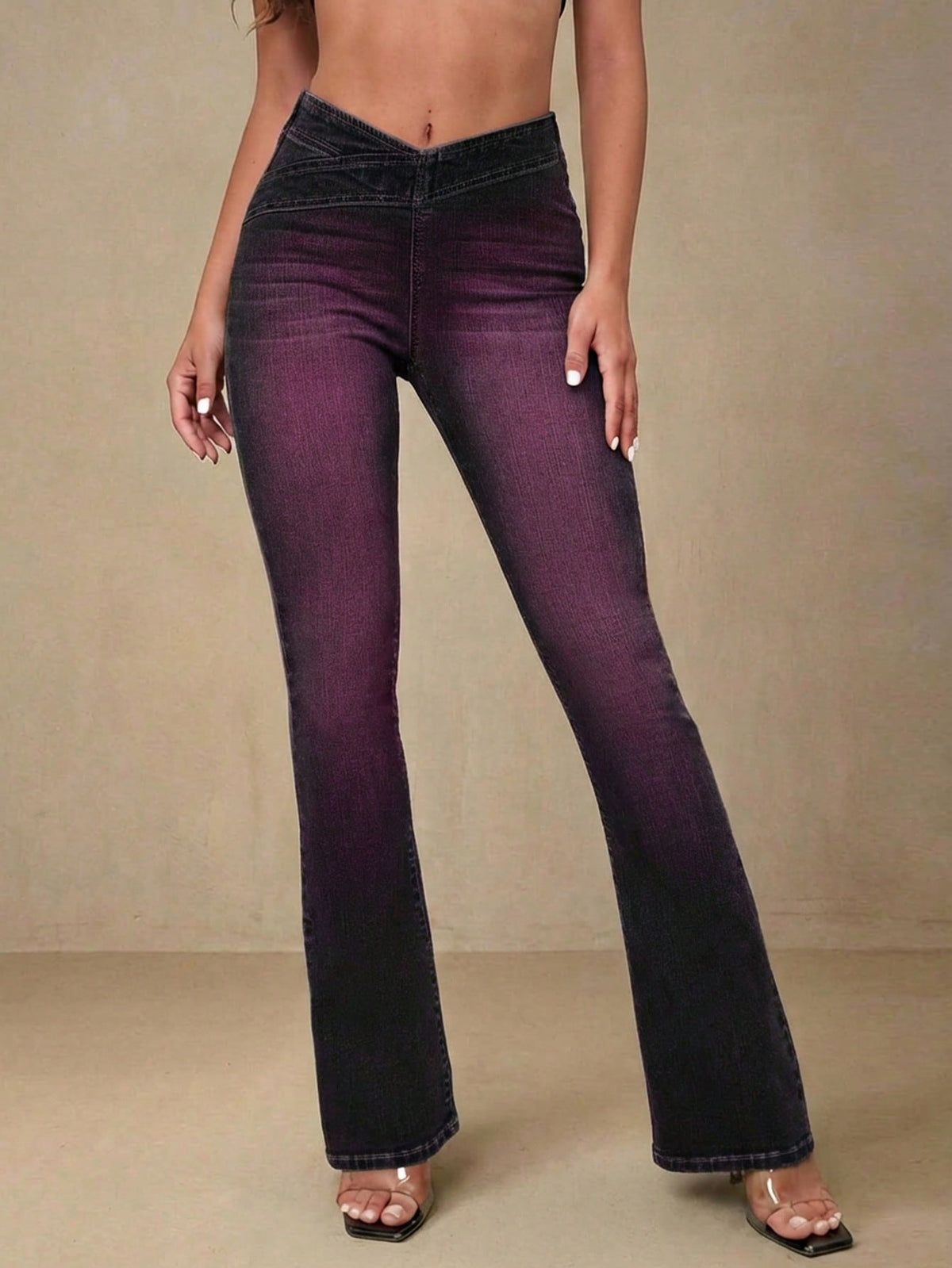 Grine | Asymmetric Waist Flare Jeans