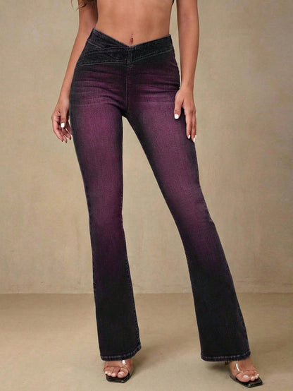 Grine | Asymmetric Waist Flare Jeans