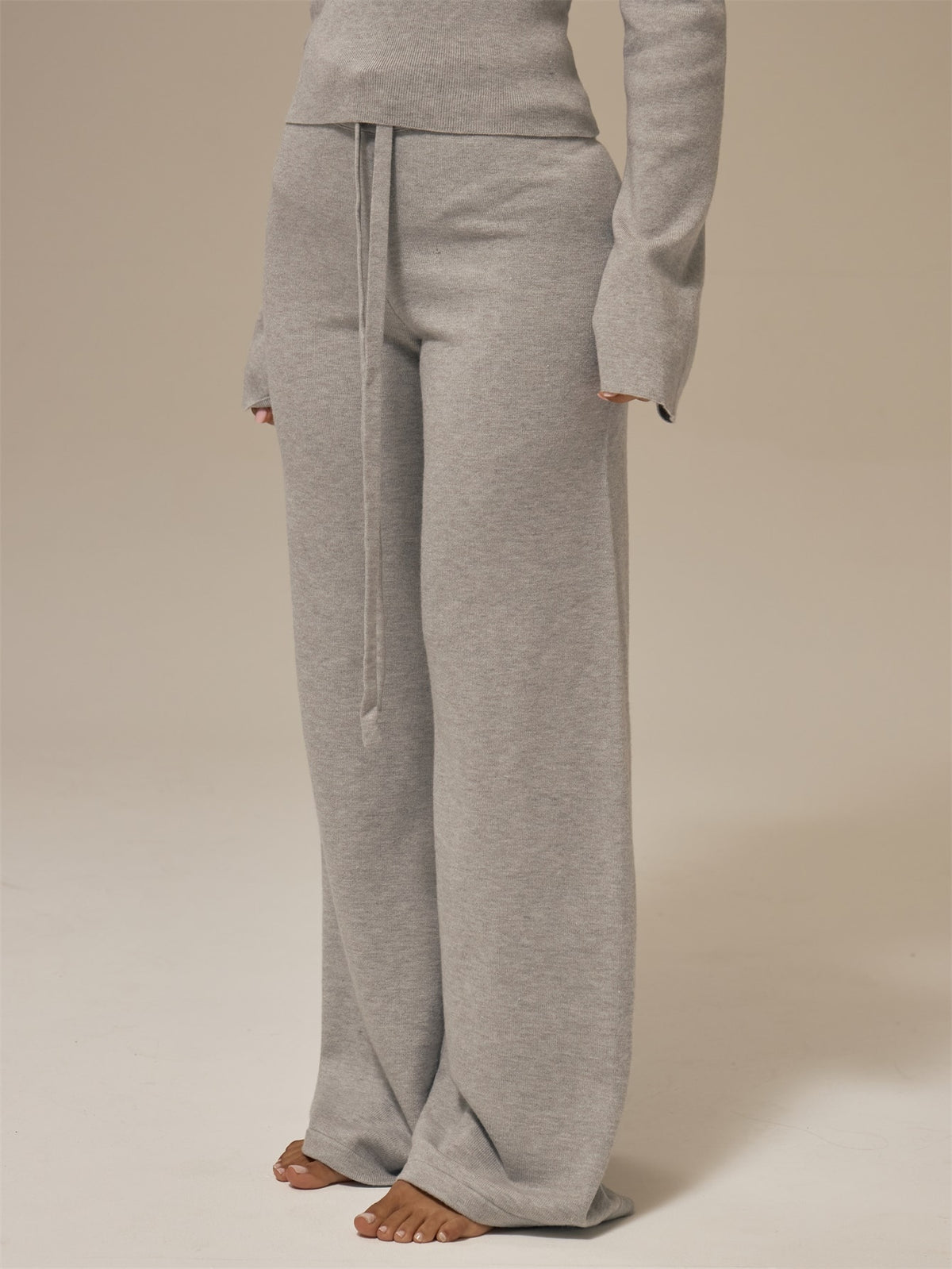 Dova | Cable-Knit Wide Leg Trousers