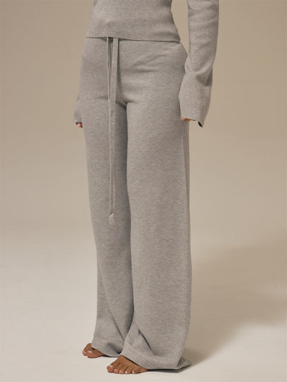 Dova | Cable-Knit Wide Leg Trousers