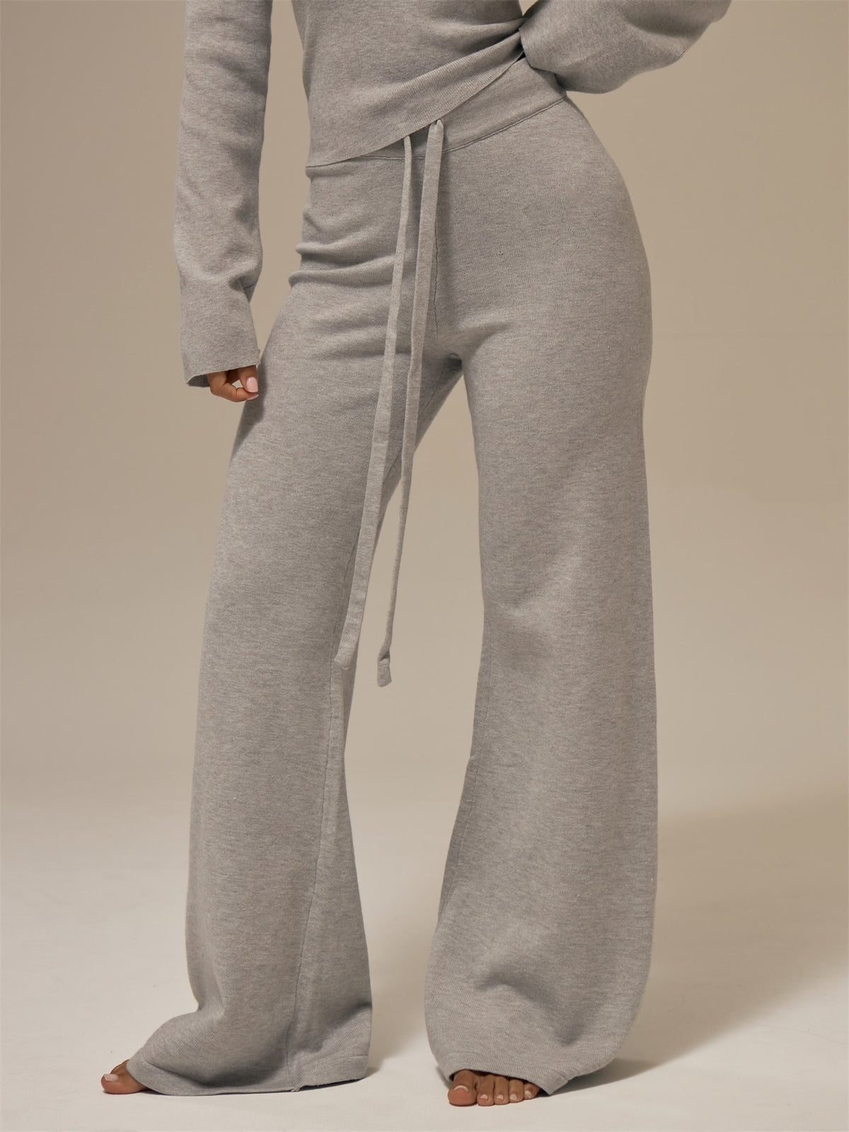 Dova | Cable-Knit Wide Leg Trousers