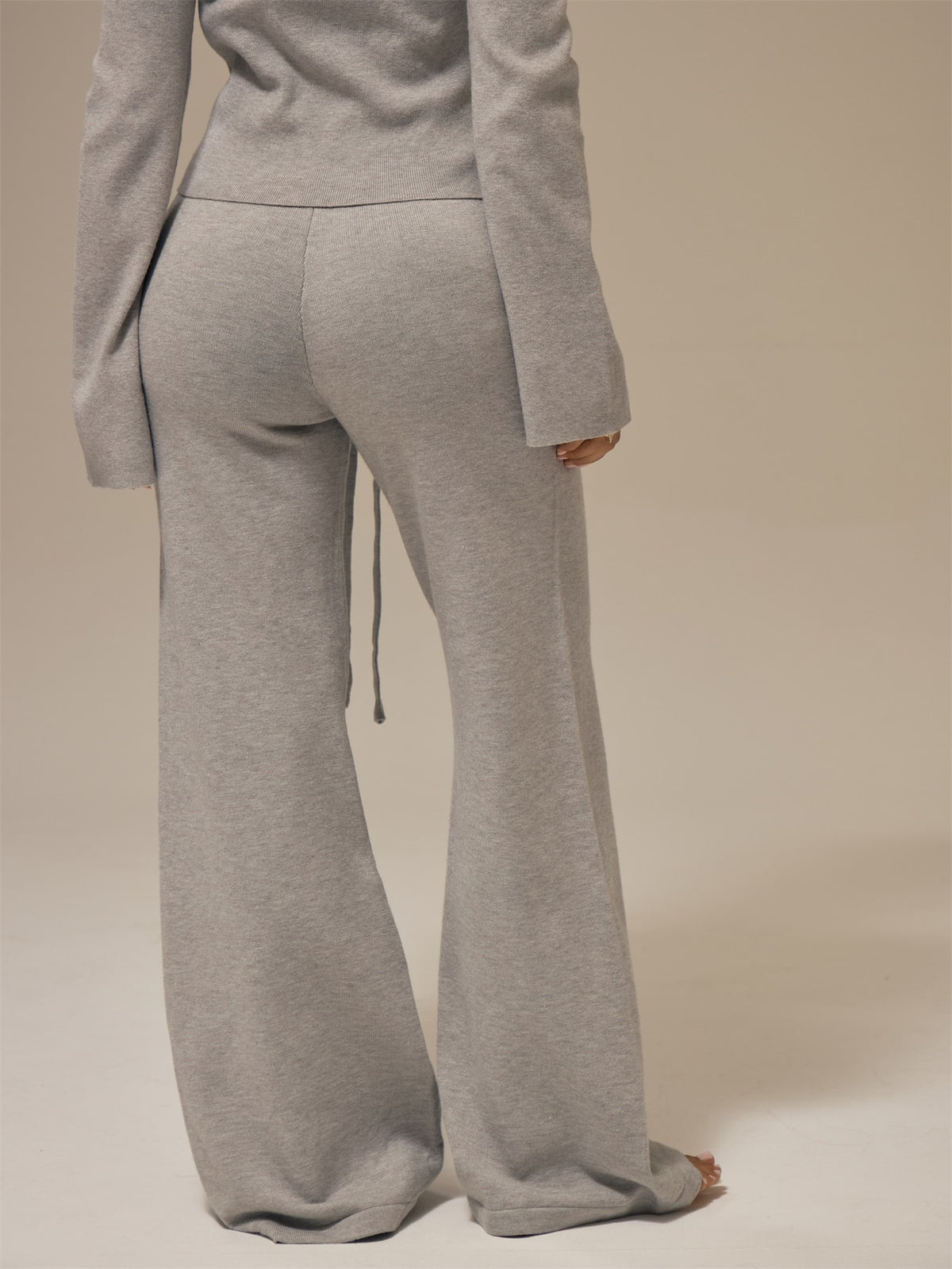 Dova | Cable-Knit Wide Leg Trousers
