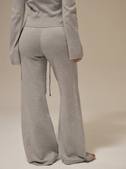 Dova | Cable-Knit Wide Leg Trousers
