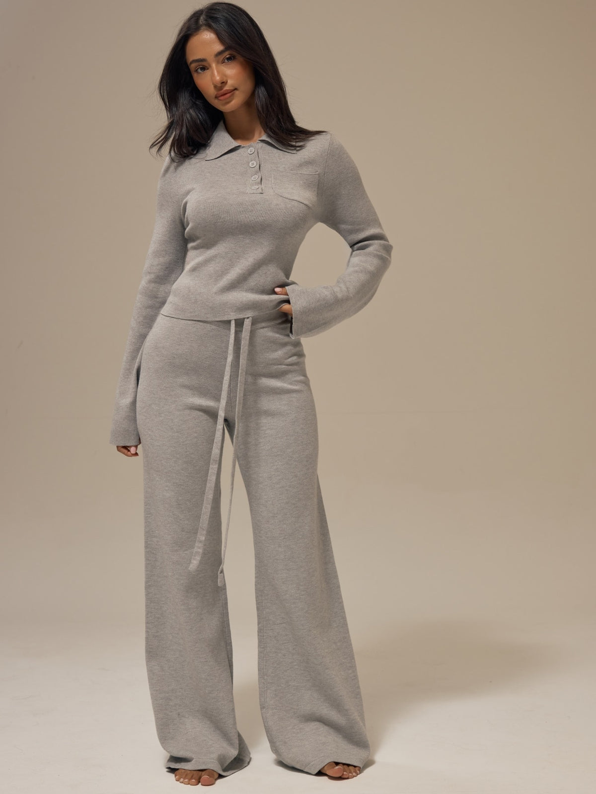 Arya | Polo Button-Up Cropped Knitwear