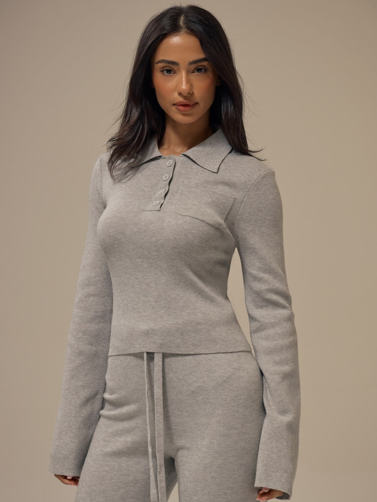 Arya | Polo Button-Up Cropped Knitwear