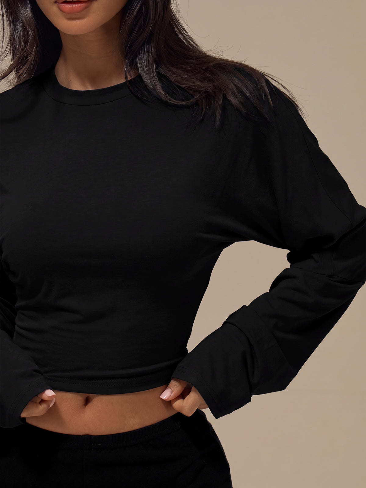 Coviel | Knit Batwing Crop Top