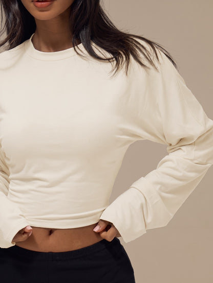 Coviel | Knit Batwing Crop Top