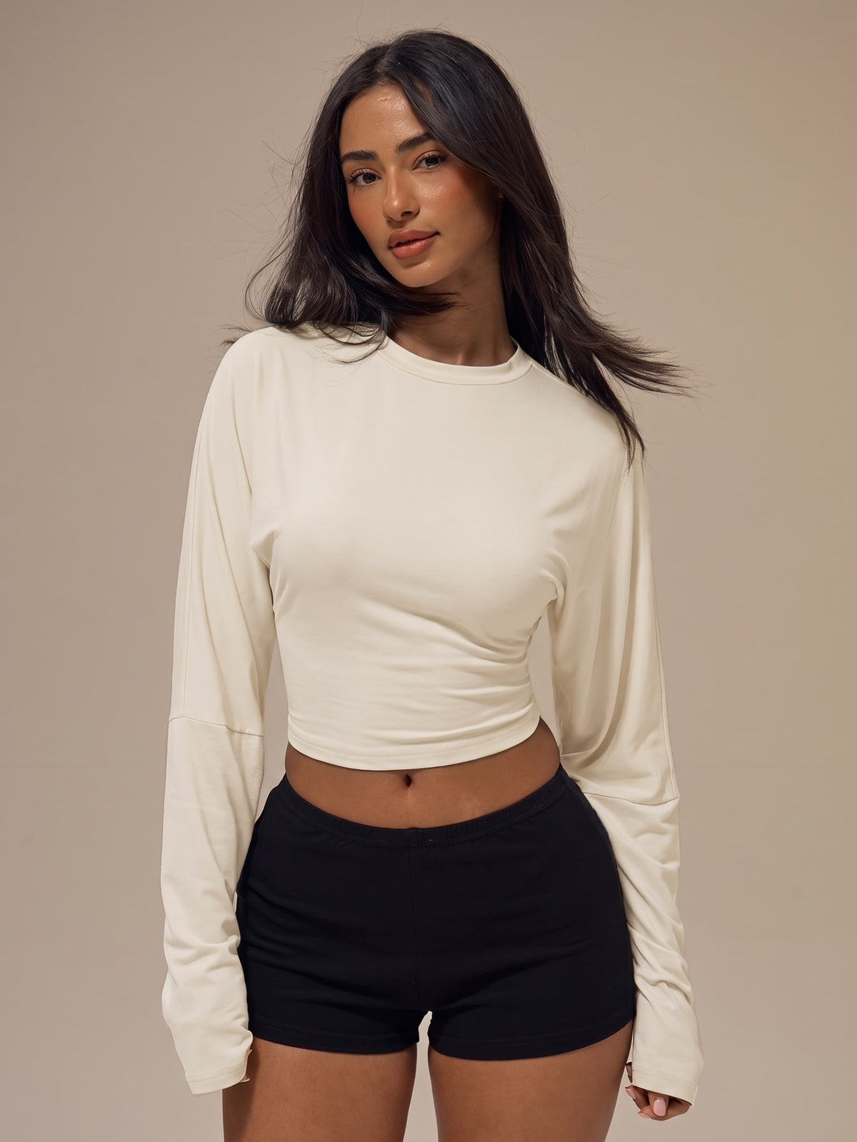 Coviel | Knit Batwing Crop Top