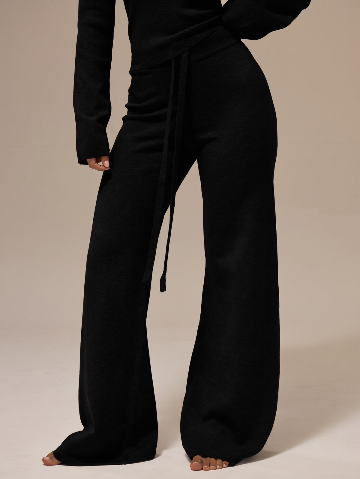 Dova | Cable-Knit Wide Leg Trousers