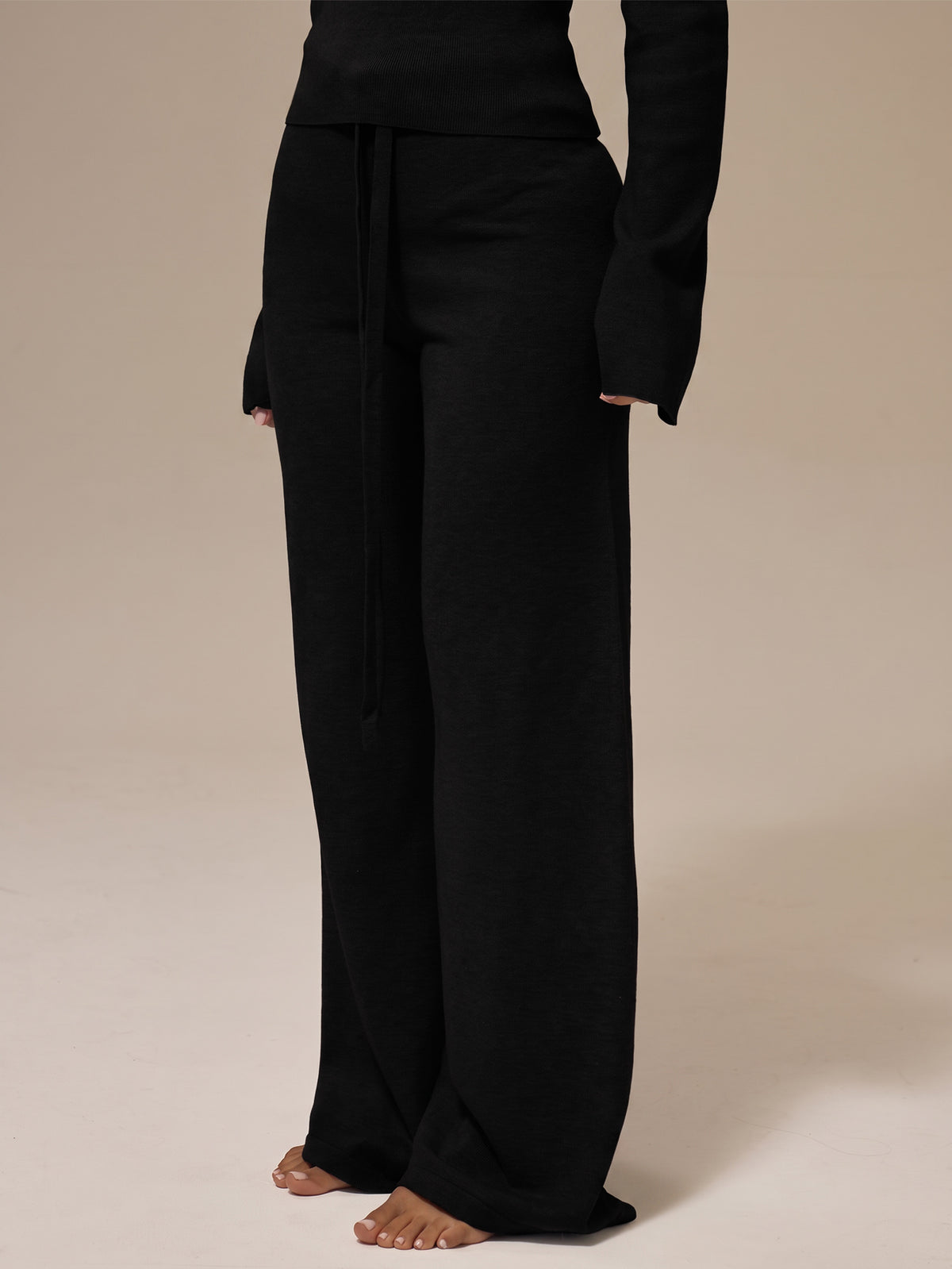 Dova | Cable-Knit Wide Leg Trousers