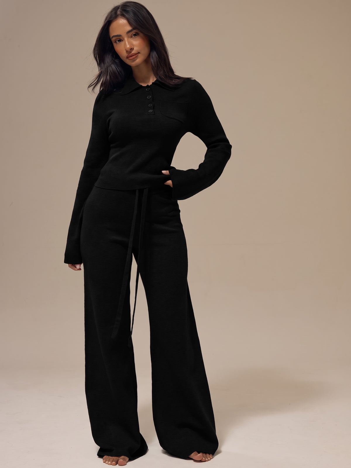 Arya | Polo Button-Up Cropped Knitwear