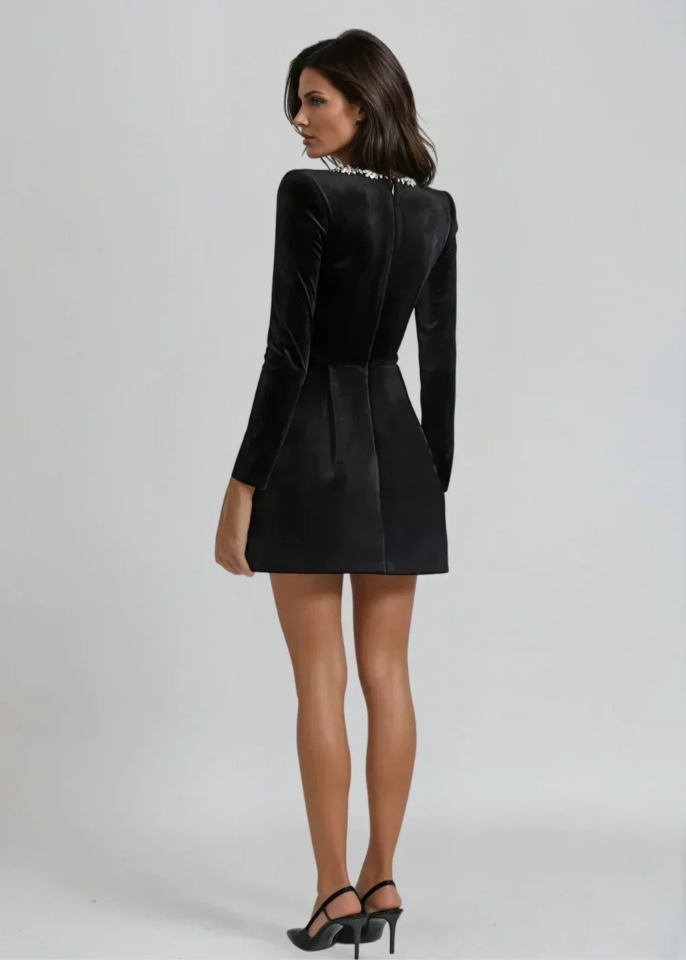 Enis | Velvet Square-Neck Mini Dress