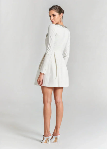Enis | Velvet Square-Neck Mini Dress