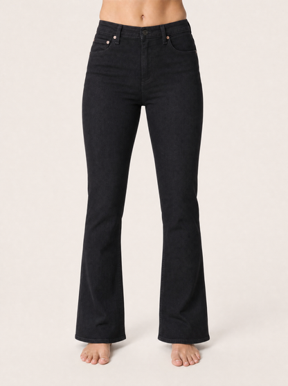 The Bootcut Jean in black, front view