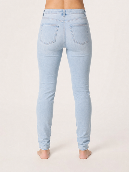 The Skinny Jean in light wash, back view