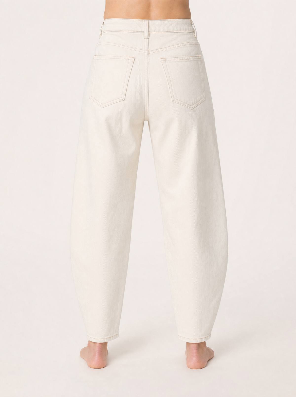 The Barrel Jean in ecru, back view