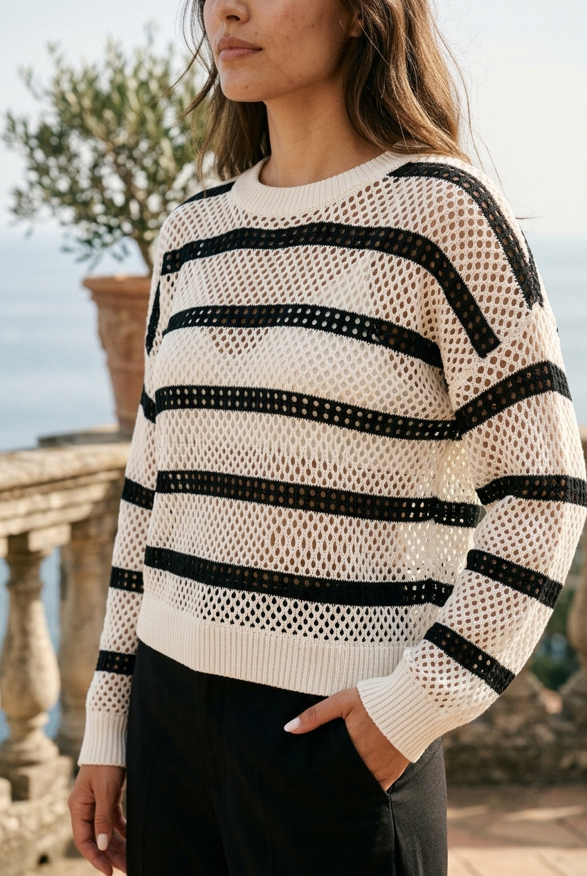 Seliel | Striped Round Neck Pullover