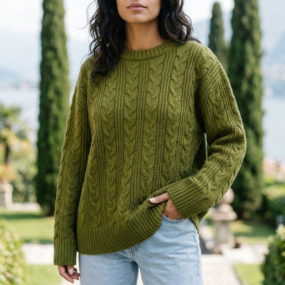 Orya | Cable-Knit Round-Neck Pullover