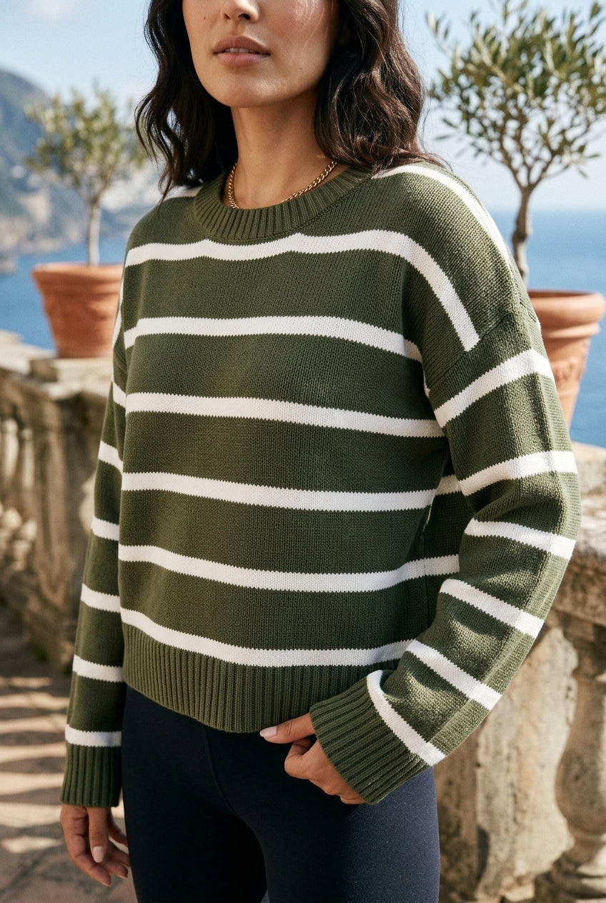 Seliel | Striped Round Neck Pullover