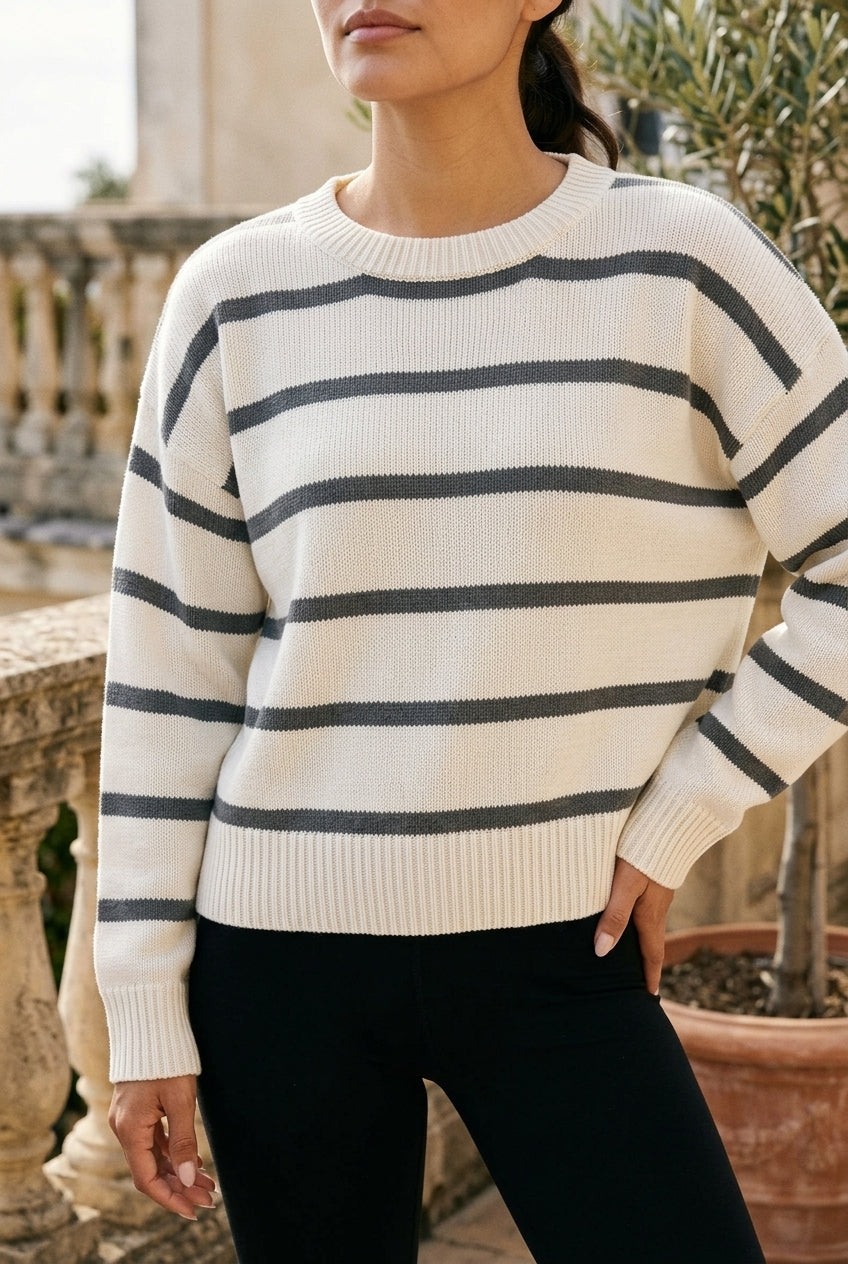 Seliel | Striped Round Neck Pullover