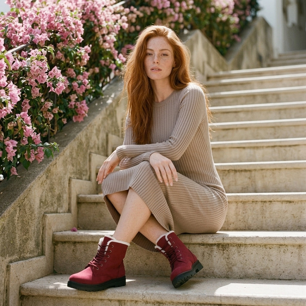 Ilkara | Cosy Lace-Up Ankle Boots