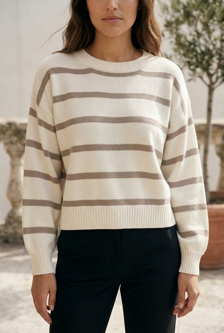 Seliel | Striped Round Neck Pullover