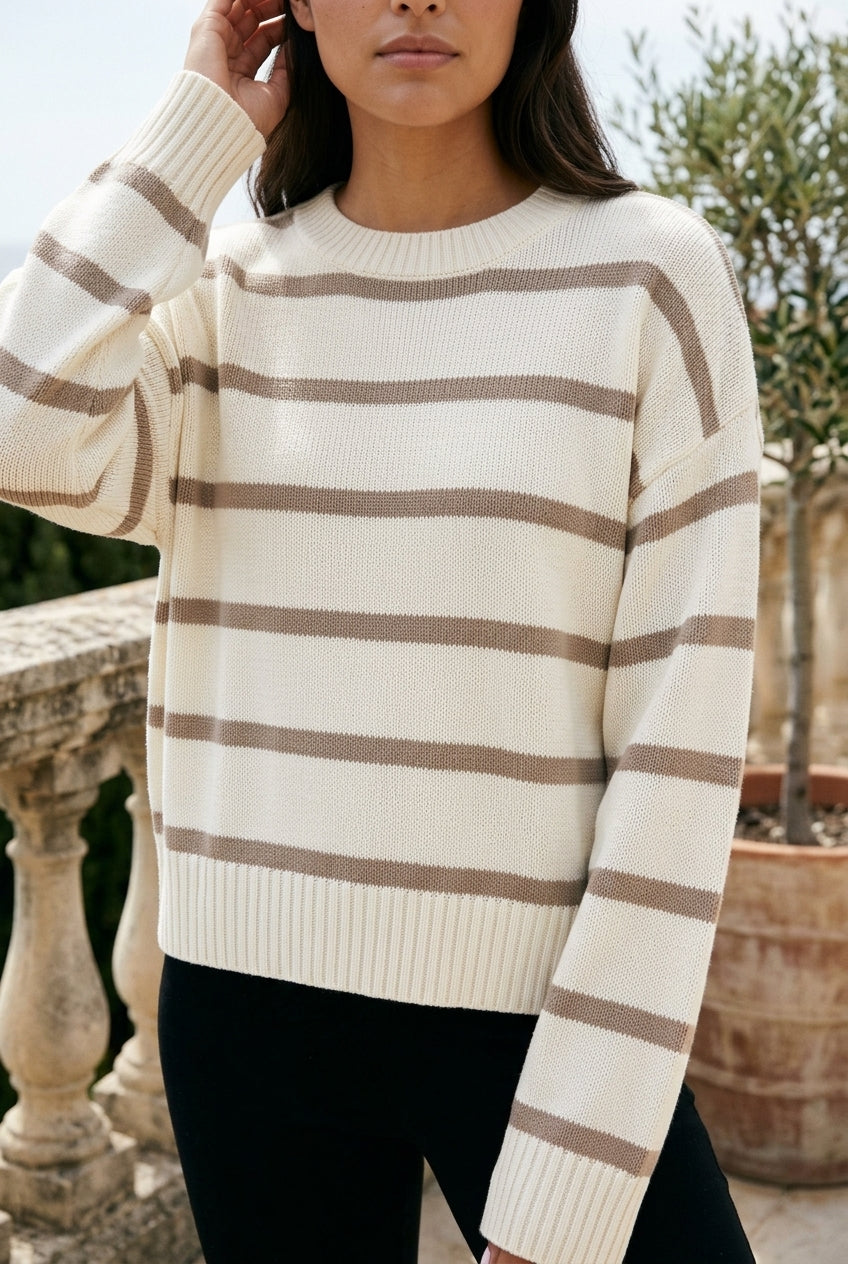 Seliel | Striped Round Neck Pullover