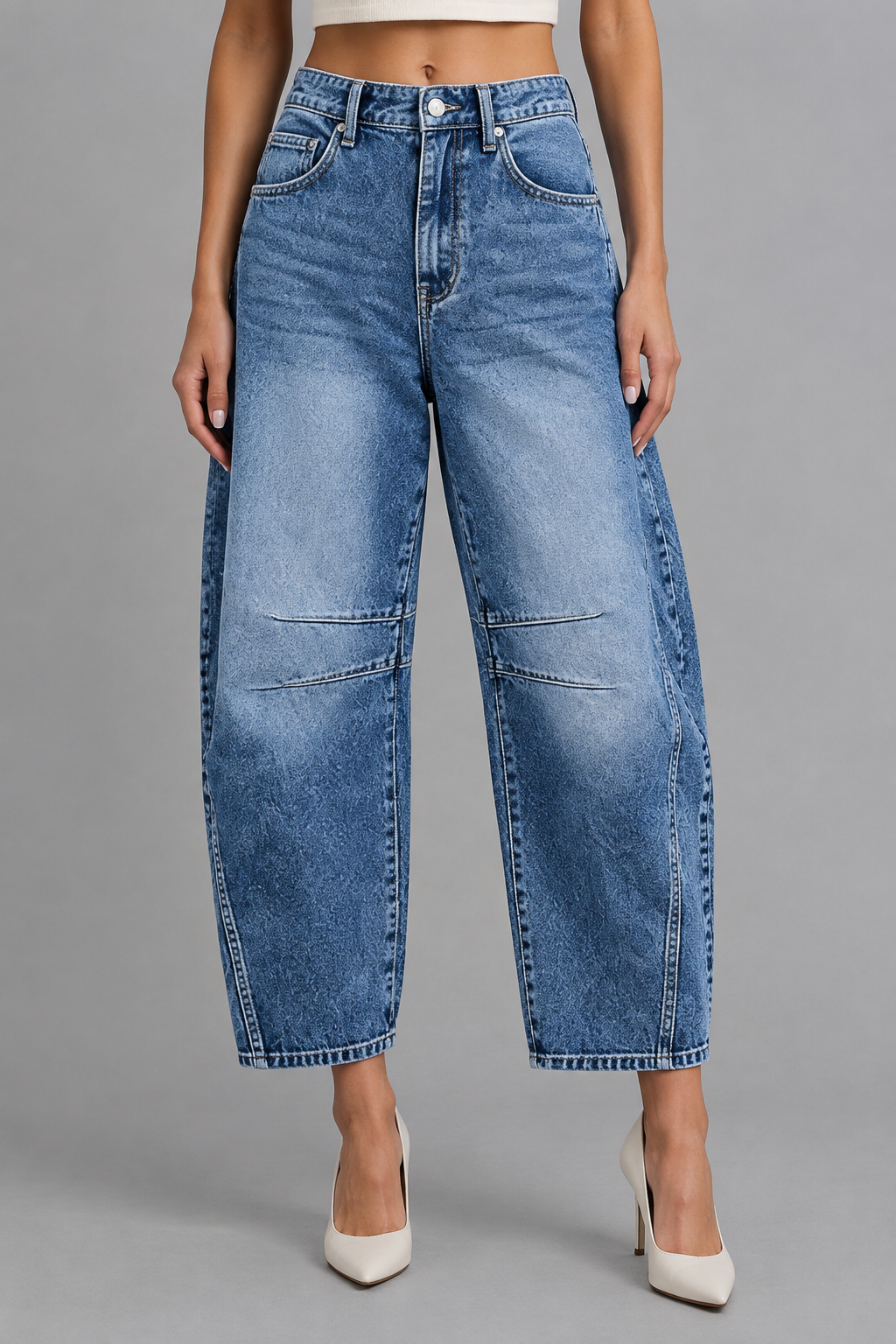 Amina | Mid-Rise Cropped Flare Jeans
