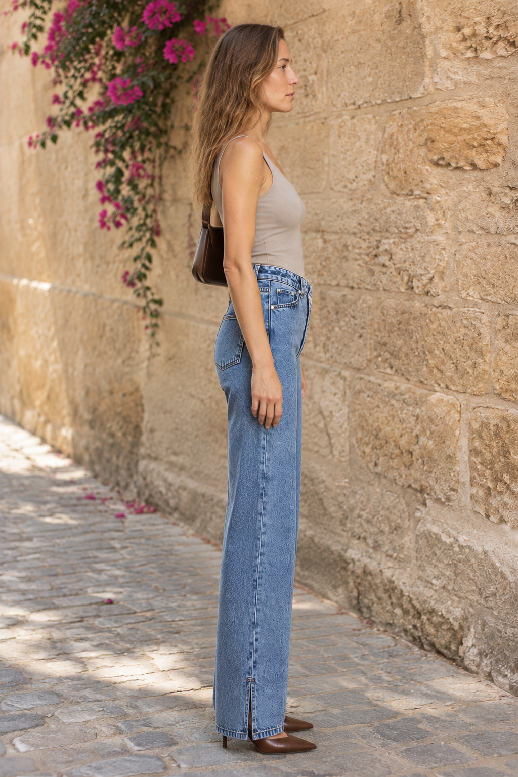 Svia | Cross Button Straight Leg Jeans