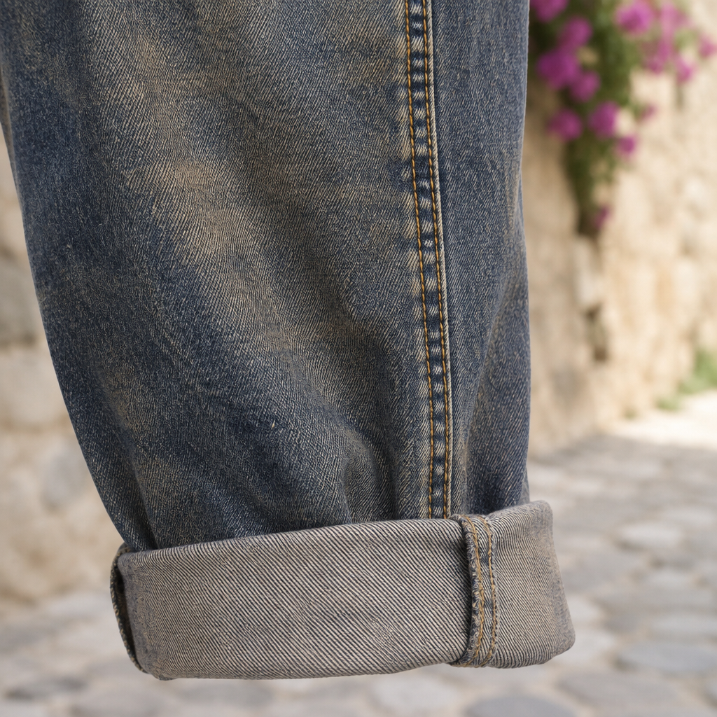 Anis | Embroidered Distressed Relaxed Jeans