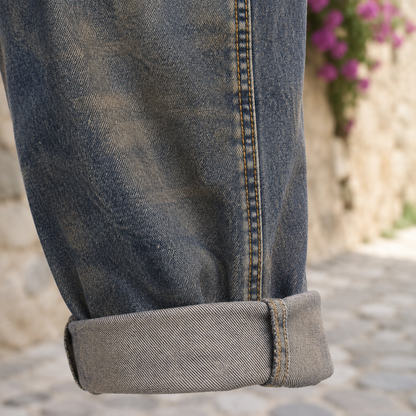 Anis | Embroidered Distressed Relaxed Jeans