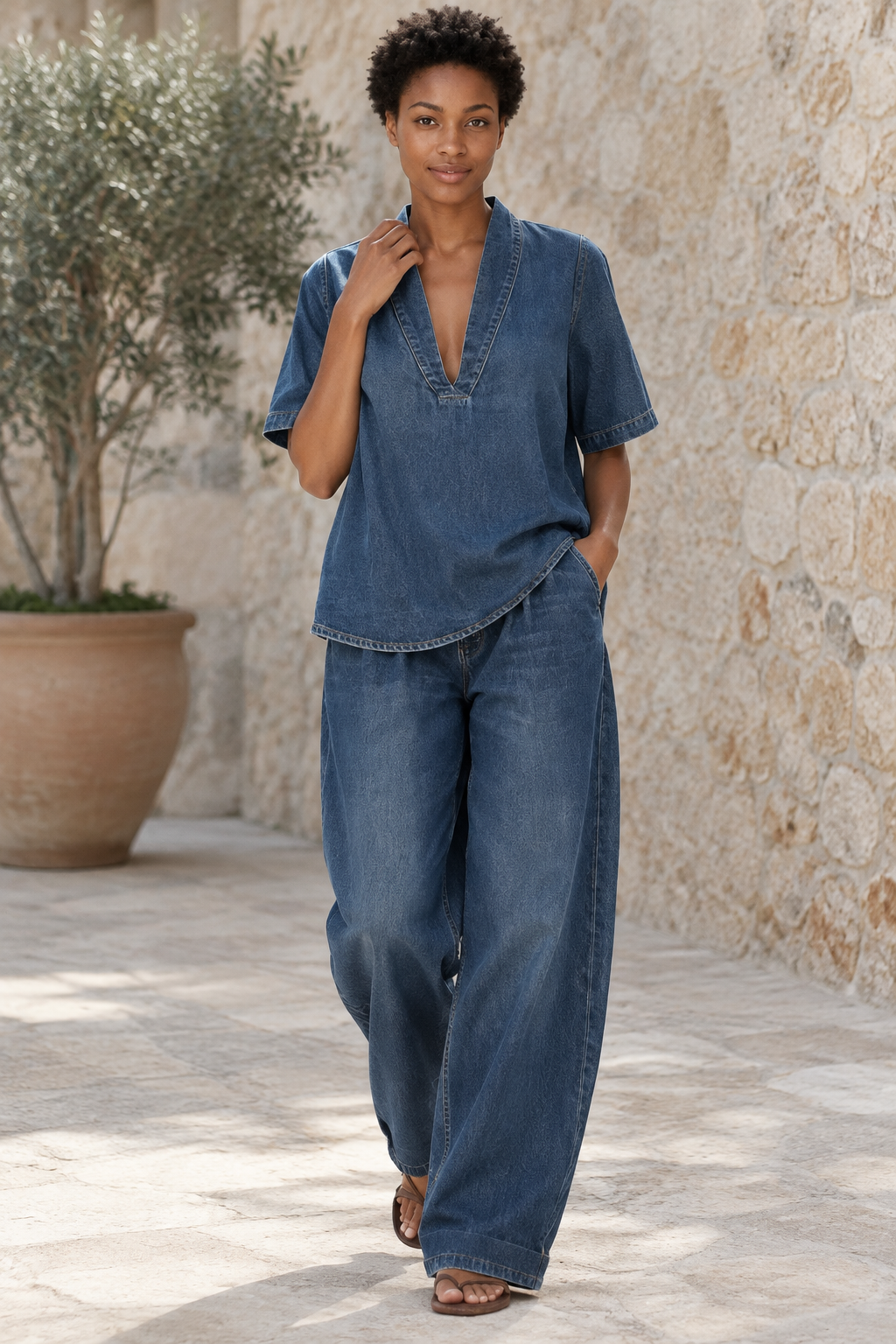 Alya | Denim Two-Piece Set