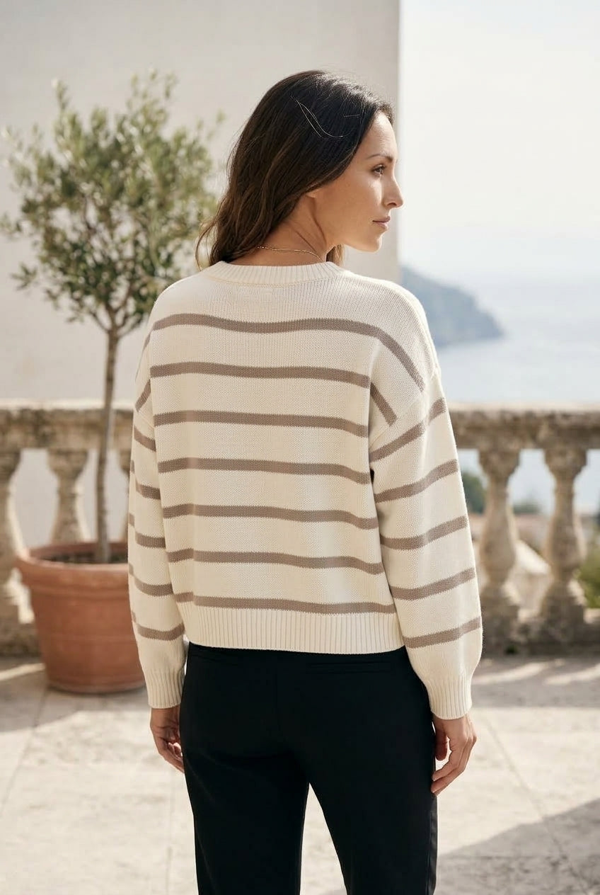 Seliel | Striped Round Neck Pullover