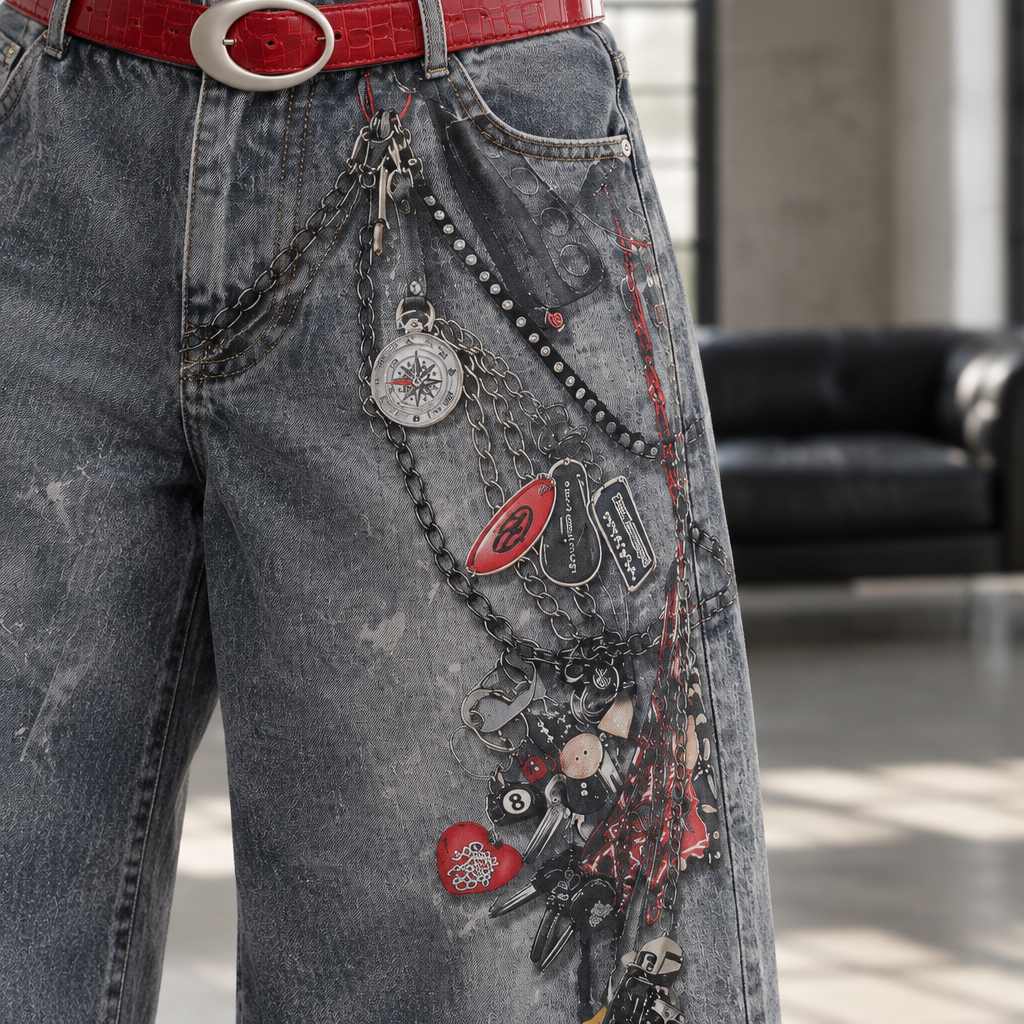 Zivise | Vintage Distressed Wide-Leg Jeans