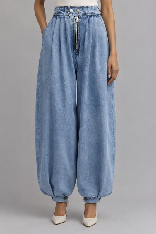 Ettea | High-Waisted Baggy Jeans