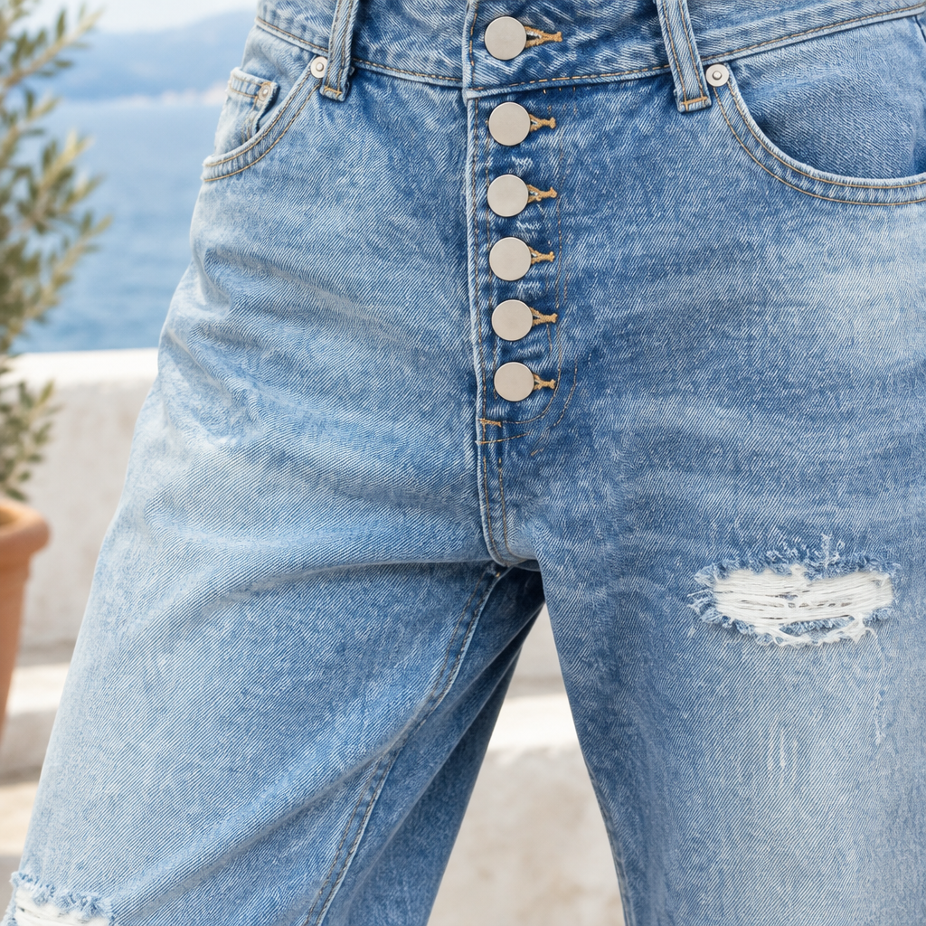 Rema | Distressed Baggy Jeans