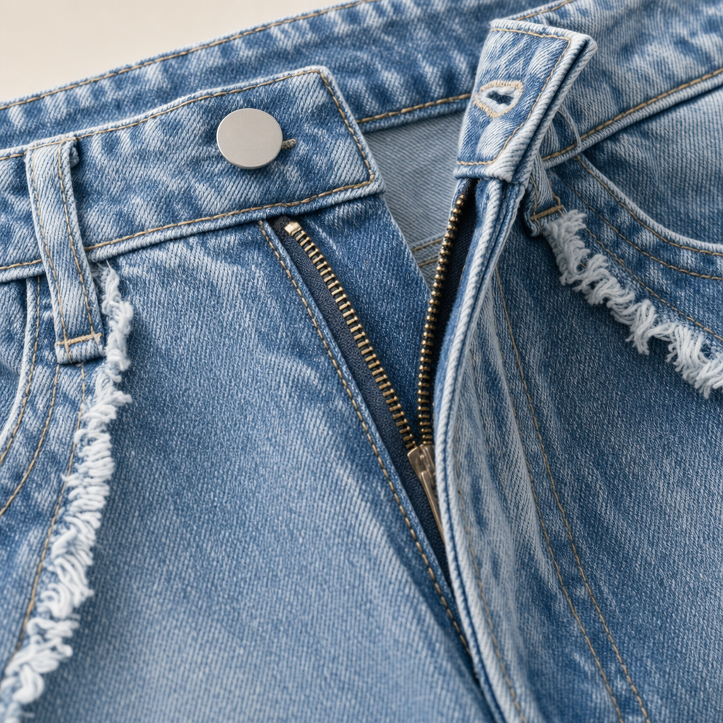 Neline | Frayed Raw Edge Wide Leg Jeans