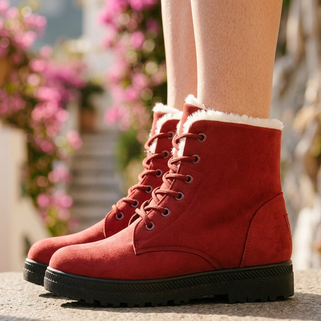 Ilkara | Cosy Lace-Up Ankle Boots