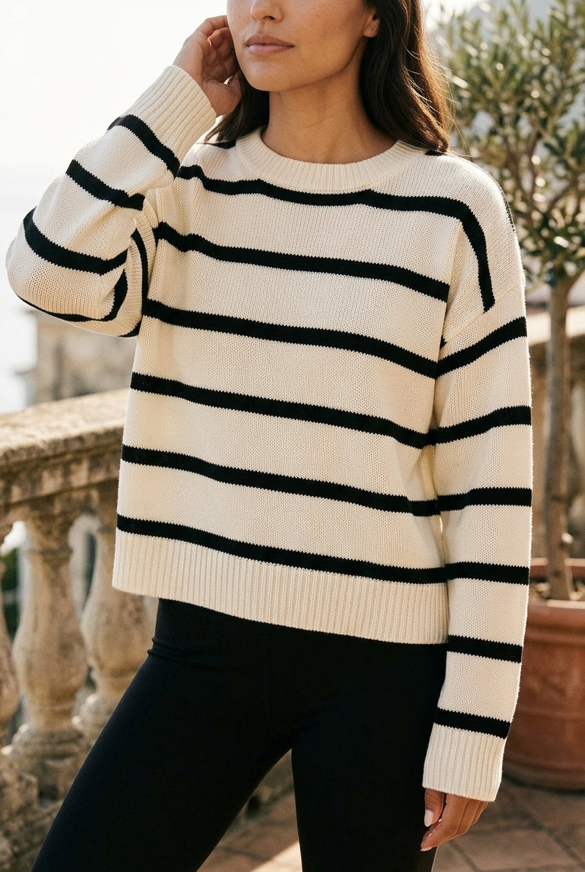 Seliel | Striped Round Neck Pullover