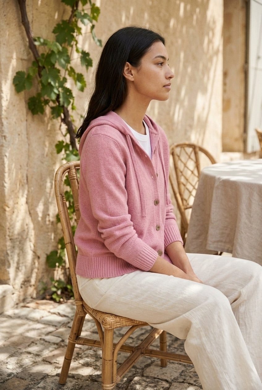 Minis | Hooded Button-Front Cardigan