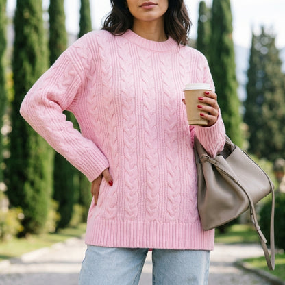 Orya | Cable-Knit Round-Neck Pullover