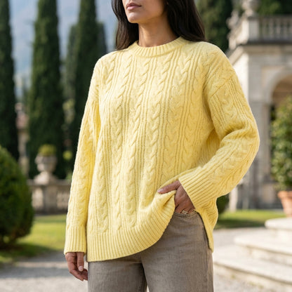 Orya | Cable-Knit Round-Neck Pullover