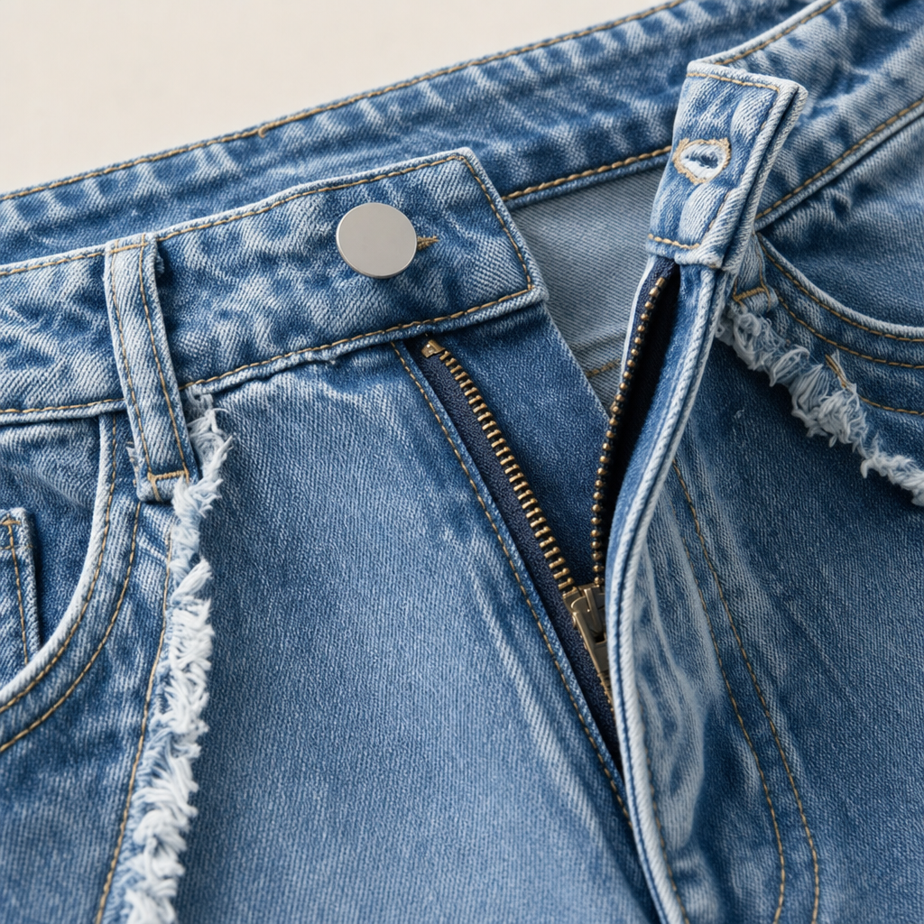 Neline | Frayed Raw Edge Wide Leg Jeans