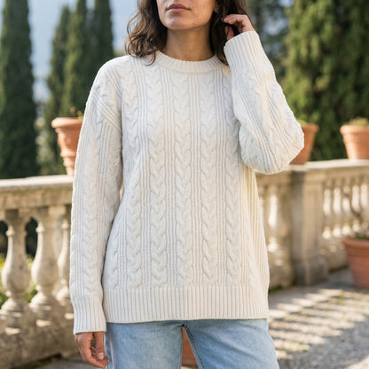 Orya | Cable-Knit Round-Neck Pullover